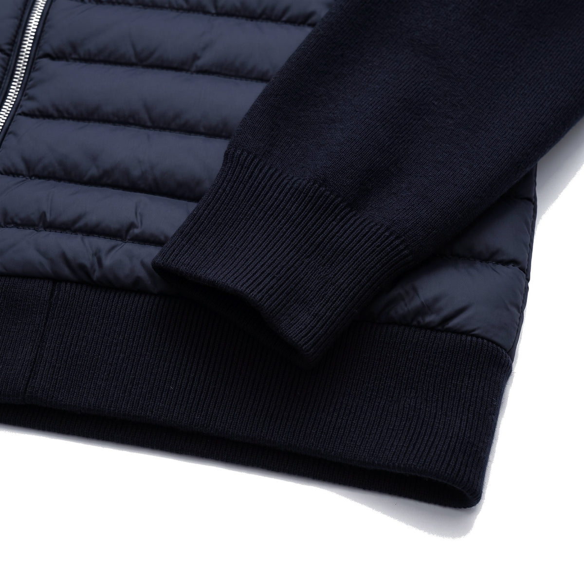 Alba Hybridjacke in Mitternacht, Detail Bündchen