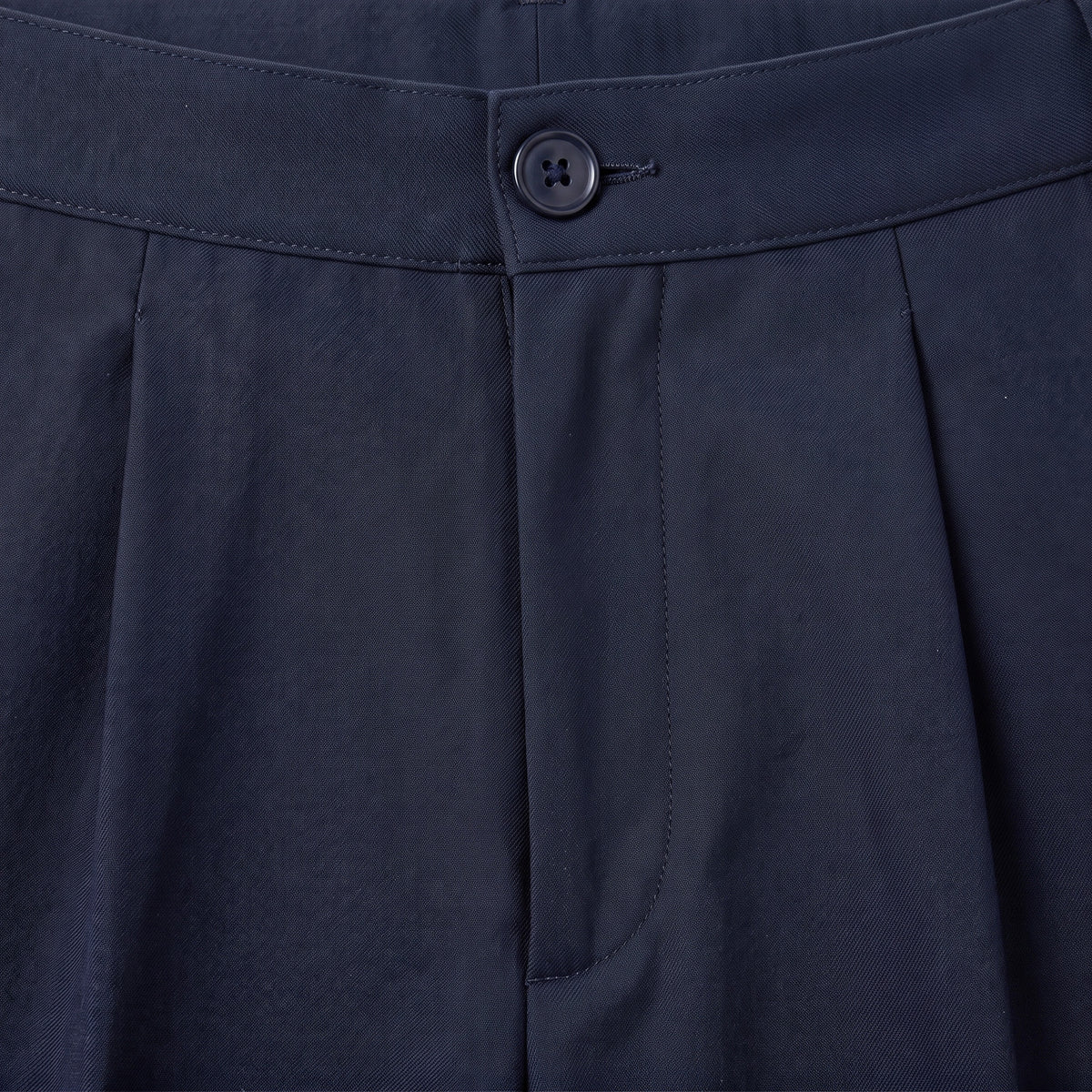 Lento Stoffhose in Mitternacht, Detail Reißverschluss