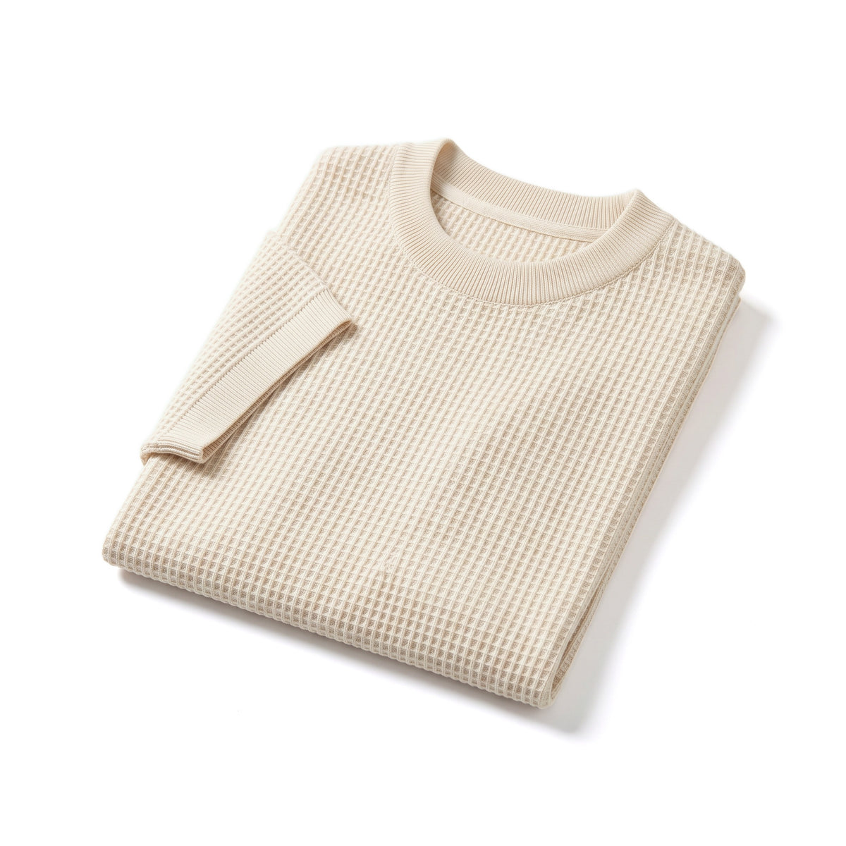 Lume Strickshirt in Creme, gefaltet