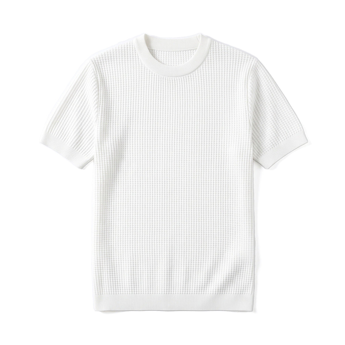 Lume Strickshirt in Weiß, liegend von vorn