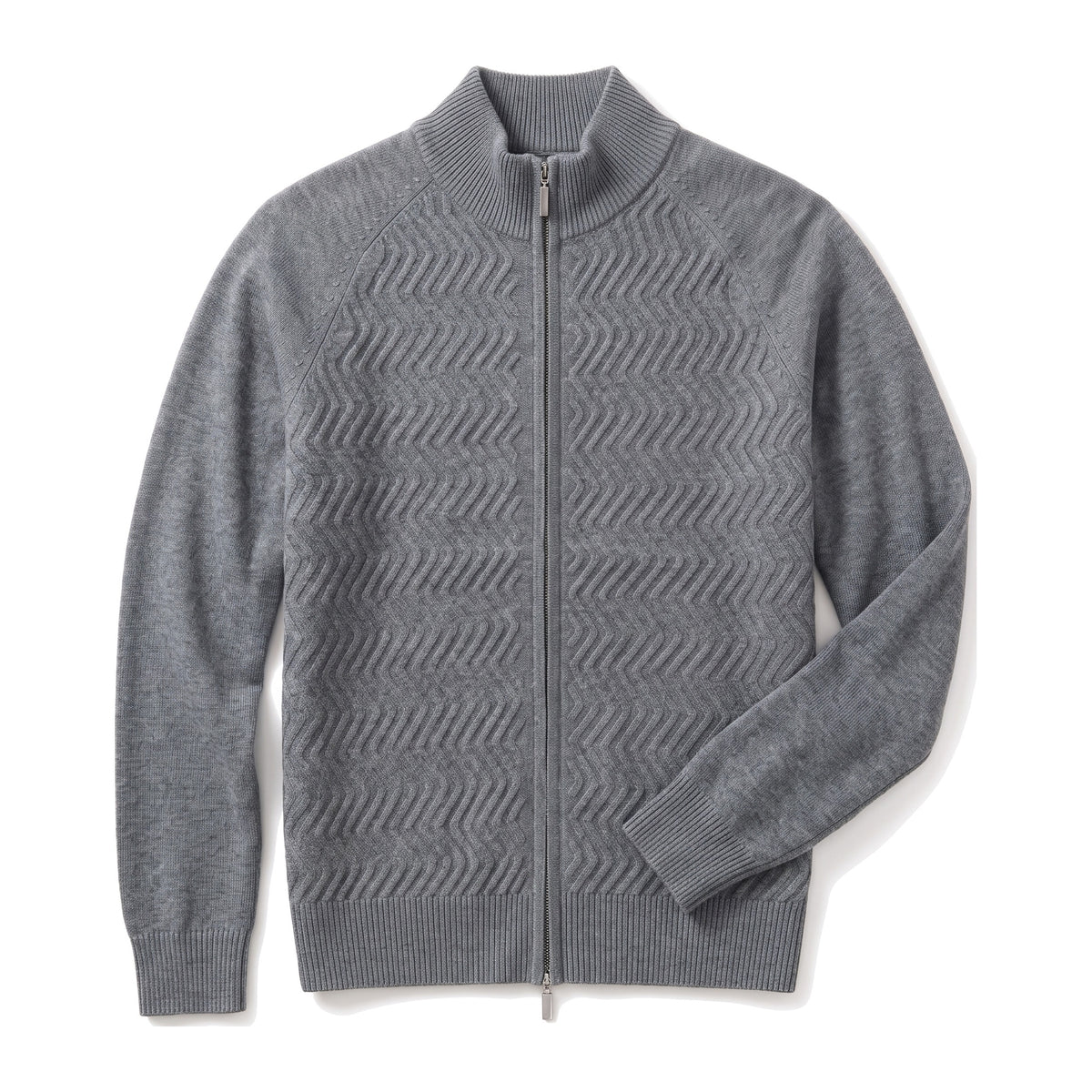 Penombra Strickjacke in Grau, liegend von vorn