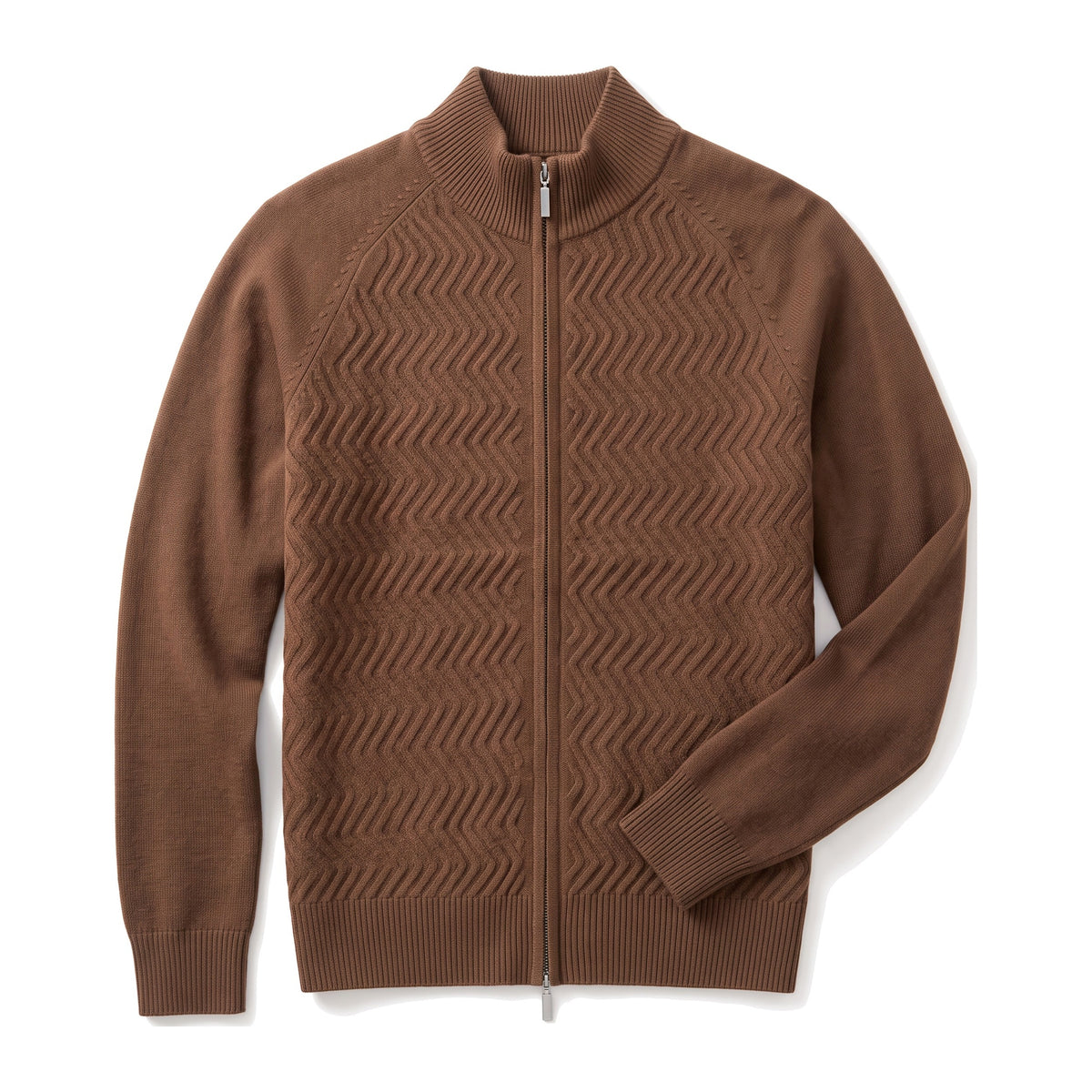 Penombra Strickjacke in Tabak, liegend von vorn