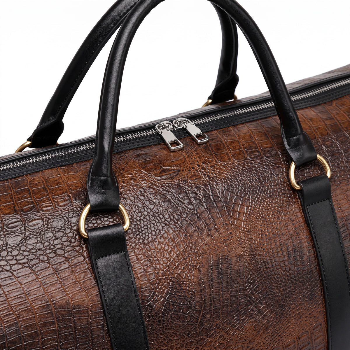 Rotta Reisetasche in Tabak, Detail Reißverschluss