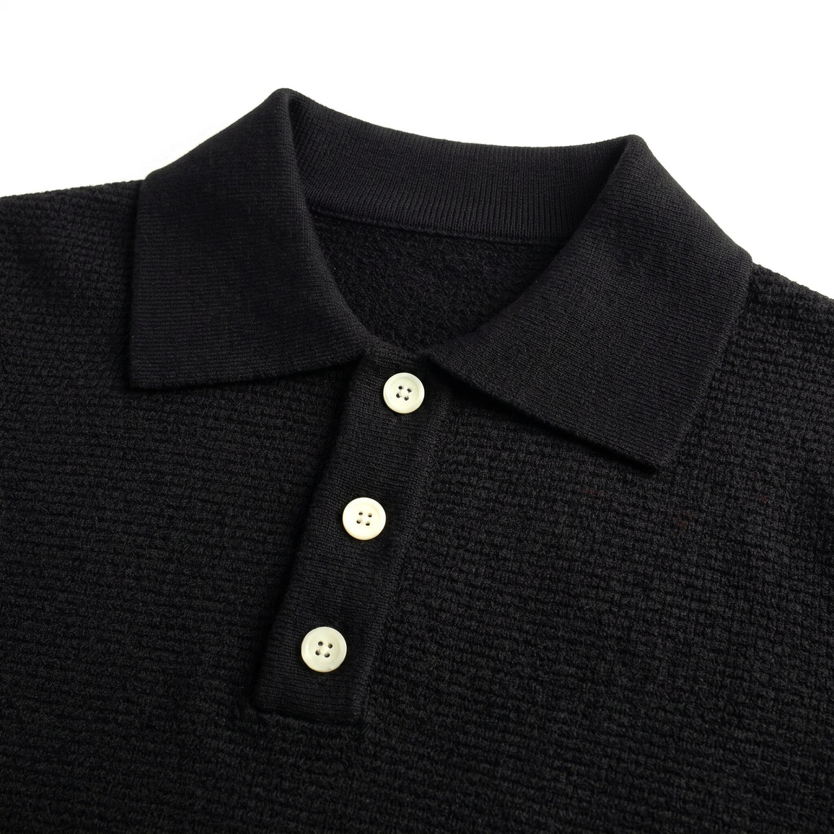 Veglia Polo in Schwarz, Detail Kragen